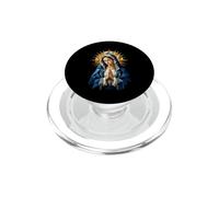 Geometrica Vergine Maria Preghiera Blu Mantello Sacro Icona Arte PopSockets PopGrip per MagSafe