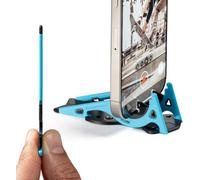 GEOMETRICAL Prov2 - Treppiede tascabile universale, colore: Blu alieno | Supporto formato carta per iPhone
