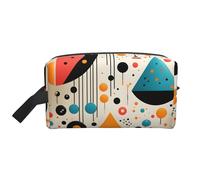 GeometricMath Borsa cosmetica per donna, borsa per il trucco astratta, organizer portatile per toilette, accessori da viaggio, regalo