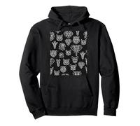 Geometrico Animali Minimalisti Poligono Wildlife Line Art Felpa con Cappuccio