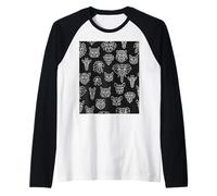 Geometrico Animali Minimalisti Poligono Wildlife Line Art Maglia con Maniche Raglan
