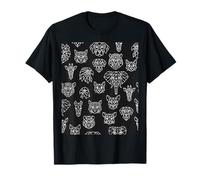 Geometrico Animali Minimalisti Poligono Wildlife Line Art Maglietta