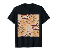 Geometrico Astratto Modello Marrone Verde E Arancione Triangoli Maglietta