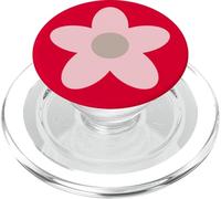 Geometrico carino fiore rosa con rosso PopSockets PopGrip per MagSafe