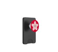 Geometrico carino fiore rosa con rosso PopSockets PopWallet per MagSafe