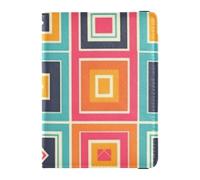 Geometrico colorato plaid portafoglio da viaggio in pelle porta passaporto da donna per viaggi documenti di viaggio organizzatore protettore carino passaporto libro per le donne leggero, plaid