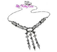 Geometrico Decorativo Vintage Hollywood Glamour Nero Stella Collana Con