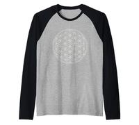 Geometrico Fiore Della Vita Maglia con Maniche Raglan
