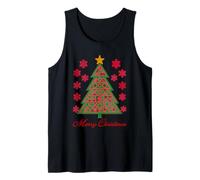 Geometrico Rosa Verde Albero di Natale Astratto Matematica & AI Ispirato Canotta