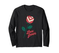 Geometrico Rose Cresce Inspirational Love Flower Maglia a Manica