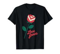 Geometrico Rose Cresce Inspirational Love Flower Maglietta