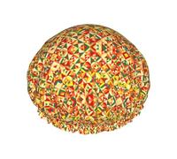 Geometrico. Stampa grande cuffia da doccia, fascia elastica, doppio strato impermeabile, cappello per capelli da bagno, per donne, uomini, bambini