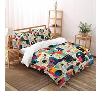 geometricooa Arteeiziale Set Di Biancheria Da Letto Artee Copripiumino 2 Pezzi Comfort in Morbida Microfibra Per Bambini, Con Chiusura Double（200x200cm）