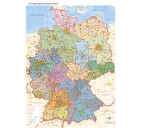 Geometro Landkarten Mappa Politica della Germania, Poster 84 x 114 cm