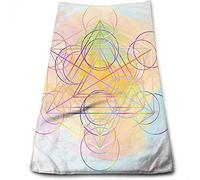 Geometry Asciugapiatti da Cucina in Microfibra, Fiore della Vita con Moderni, Asciugamani da Bagno ad Asciugatura Rapida per Adulti e Bambini Super Assorbente, Multicolore 15 x 27 Pollici