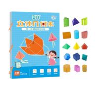 Geometry Learning Tools, 3D Learning Book, Pull-String Feature, Educational Aid, Teaching Space Thinking Concepts, 11,69 x 8,27 pollici, ideale per bambini, studenti, bambini, ragazze, ragazzi