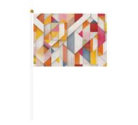 Geometry - Mini bandiere resistenti, 14 x 20 cm, piccole bandiere su bastoncini, per esterni, cortile e giardino, confezione da 6 e 10 pezzi