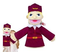 Geonoy Burattino a mano di carriera, Marionette Educative Morbide Con Bocca Mobile, Bambola di Peluche Giudice Postino Assistente di Volo, per Spettacoli di Feste Insegnamento di Narrazione