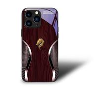 Georcep Magnetic Chinese Dragon Wood Grain Tempered Glass Case for iPhone 16/15/14/13/12 - Ultra-Thin Matte Hard Cover with Camera Lens Protection (for iPhone16ProMax,G-Red)