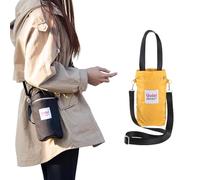 Georcep Qudai Water Bottle Pouch with Strap, Outdoor Multifunctional Bag, Qudai Bottle Bags - Large Size Crossbody Portable Hand-Held Bottle Tote (One Size,C-Yellow)