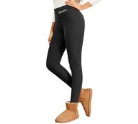 Georcep Winter Fleecehose Damen, Soft Clouds Leggins, Soft Clouds Fleece Leggings, Winter Fleece Leggings (L,A-Black)
