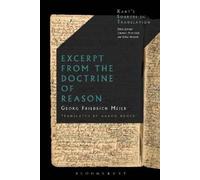 Georg Friedrich Meier Excerpt from the Doctrine of Reason (Tascabile)