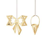 Georg Jensen 2022 Holiday Bow & Cone Ornament Set by Sanne Lund Traberg