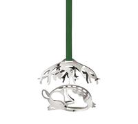 Georg Jensen 2023 Canottiera natalizia con cervo addormentato con due nastri - Decorazione da appendere stagionale - Progettato da Sanne Lund Traberg