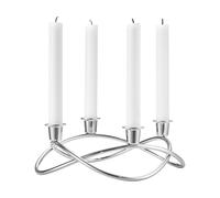 GEORG JENSEN Candeliere Season 4 Fiamme Acciaio Inox Lucidato a Specchio
