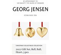Georg Jensen Set Natale 2022 Ottone placcato con oro 18 carati Confezione Reg...