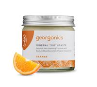 Georganics - Dentifricio Biologico Sbiancante e Ricco di Minerali - Formula Non Cchiumogena Con Olio di Cocco Vergine Biologico - Vegan, senza SLS, Test Sugli Animali e Fluoro - Arancia - 120ml
