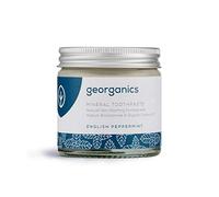 Georganics - Dentifricio Biologico Sbiancante e Ricco di Minerali - Formula Non Cchiumogena Con Olio di Cocco Vergine Biologico - Vegan, senza SLS, Test Sugli Animali e Fluoro - Menta Piperita Inglese - 60ml