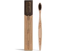 Georganics, spazzolino in bambù naturale ed ecologico, con morbide setole in carbone (confezione da 4)