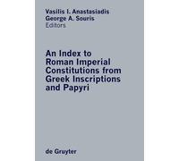 George A. Souri An Index to Roman Imperial Constitutions from (Copertina rigida)