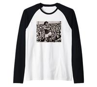 George Best On The Ball Man Utd Coppa del Mondo di Calcio 1971 Maglia con Maniche Raglan