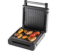 George Foreman Griglia a contatto e Piastra per panini - Smokeless - 87% di fumo in meno - Piastre grill rimovibili e lavabili in lavastoviglie; Temp. Grill 200°C, Copertura in acciaio Inox, 28000-56