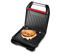 George Foreman Griglia Elettrica a Contatto e Piastra per panini - Vaschetta Raccogli Grasso -42% - Dimensioni 24x17 cm, per 3 porzioni; Ottimo per carne, pesce e verdure, Rosso 25030-56