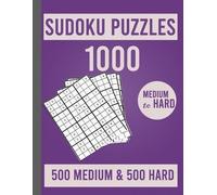 George Greig 1000 Sudoku Puzzles 500 Medium & 500 Hard (Tascabile)