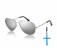 George Michael Faith Occhiali da Sole E Croce Orecchino Wham Costume Blu Clip On
