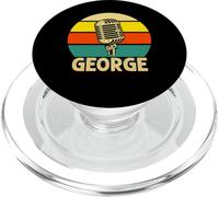 GEORGE - Microfono vintage anni '80 con nome retrò per uomini e bambini PopSockets PopGrip per MagSafe