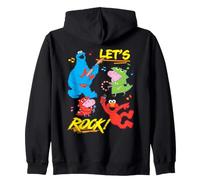 George Pig And Cookie Monster Let's Rock Felpa con Cappuccio