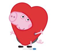 George Pig Valentine's Day Cuore Cartone Ritaglio/Sagoma Ufficiale Peppa Pig