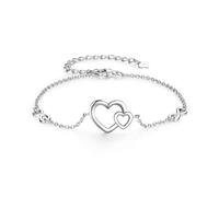 GEORGE · SMITH Bracciale Infinito Zirconi per Donne Ragazze, Gioielli Placcati in Argento con Cuore Infinito Regali per Mamma Moglie San Valentino Compleanno Festa della Mamma (Argento 925 Cuore)