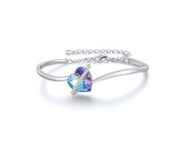GEORGE · SMITH Bracciale Placcato Argento Infinity Cuore Cristallo Bracciale per Donne Ragazze Gioielli Compleanno Natale Regalii San Valentino per Mamma Moglie (Viola)