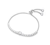 GEORGE · SMITH Bracciale Tennis Cuore in Argento da Donna, Cristallo, Regolabile - Regalo di Compleanno Con Scatola
