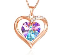 GEORGE · SMITH Collane da Donna con Ciondolo a Forma di Cuore in Cristallo Placcato Oro Rosa 18 Carati, Regali di Gioielli per Natale/Compleanno/Anniversario