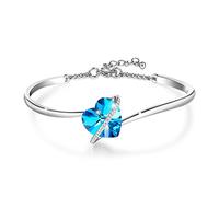 GEORGE · SMITH Donna Bracciali Love Story Bracciale in argento con cristalli blu brillanti - Il miglior regalo per la festa della mamma per i gioielli da donna per la mamma