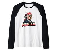 George Washington 4 luglio Merica Maglia con Maniche Raglan