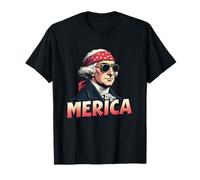 George Washington 4 luglio Merica Maglietta