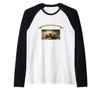 George Washington Attraversando Il Delaware Vintage History Buff Maglia con Maniche Raglan